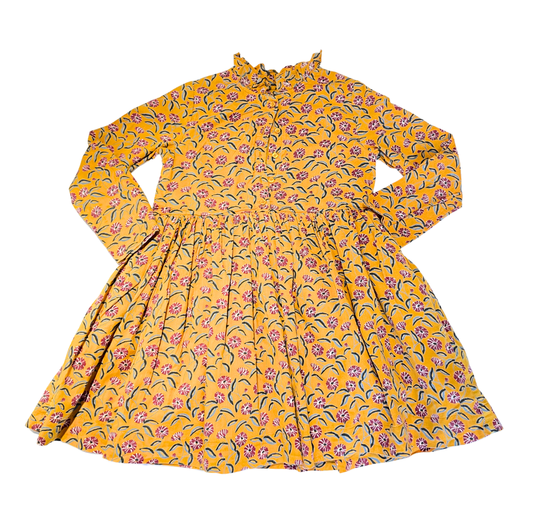 VINTAGE - Robe jaune à fleurs - 6 ans
