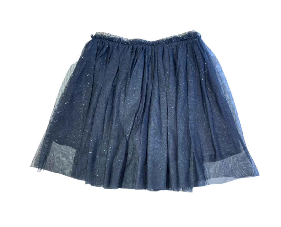VINTAGE - Jupe à paillettes bleu marine - 6 ans