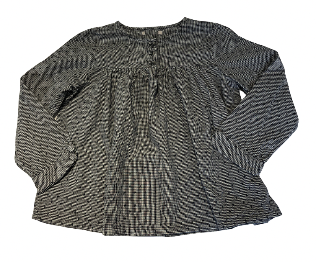 VINTAGE - Blouse à carreaux marine - 6 ans