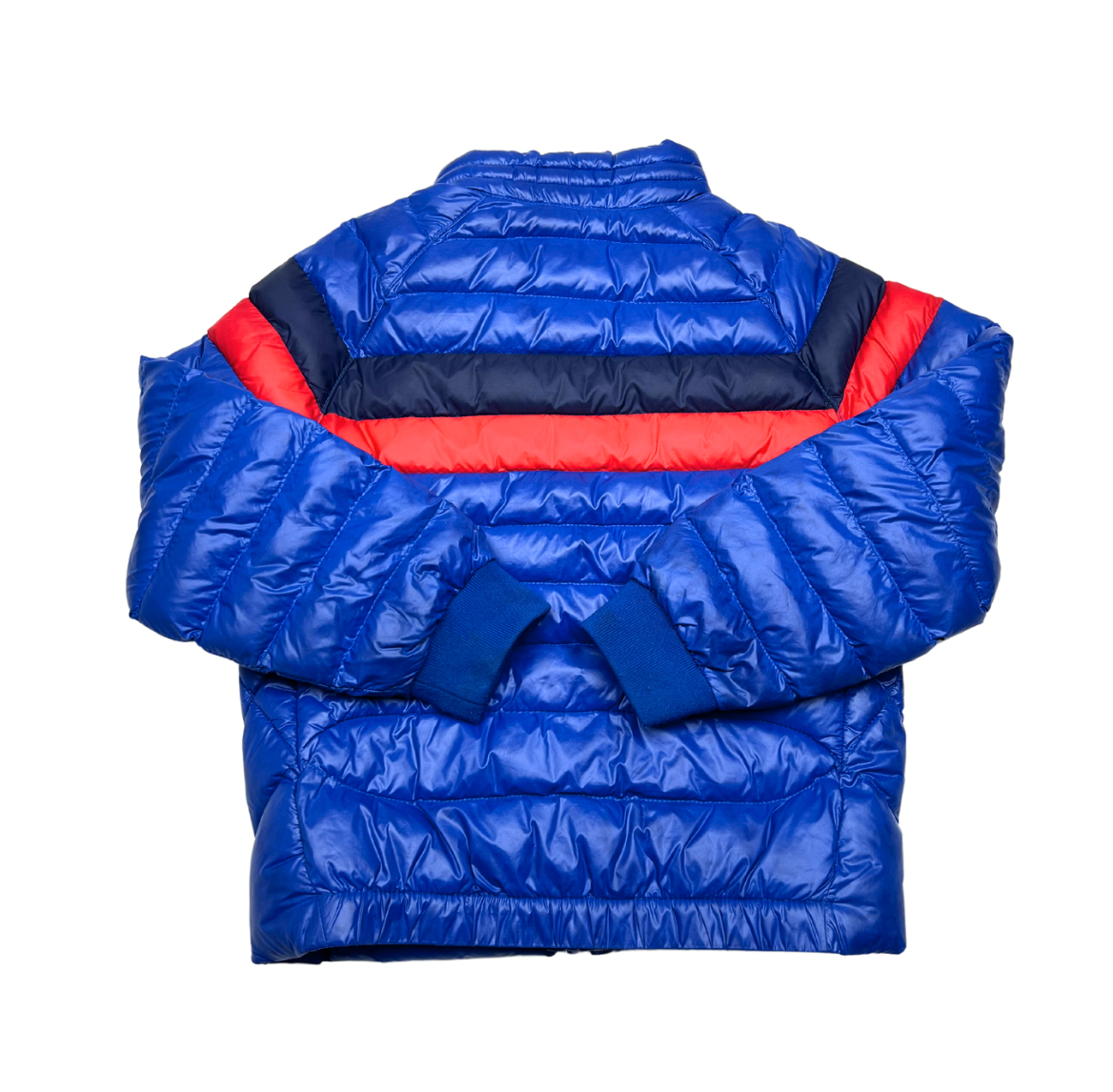 RALPH LAUREN - Blue down jacket with red stripes - 6 years