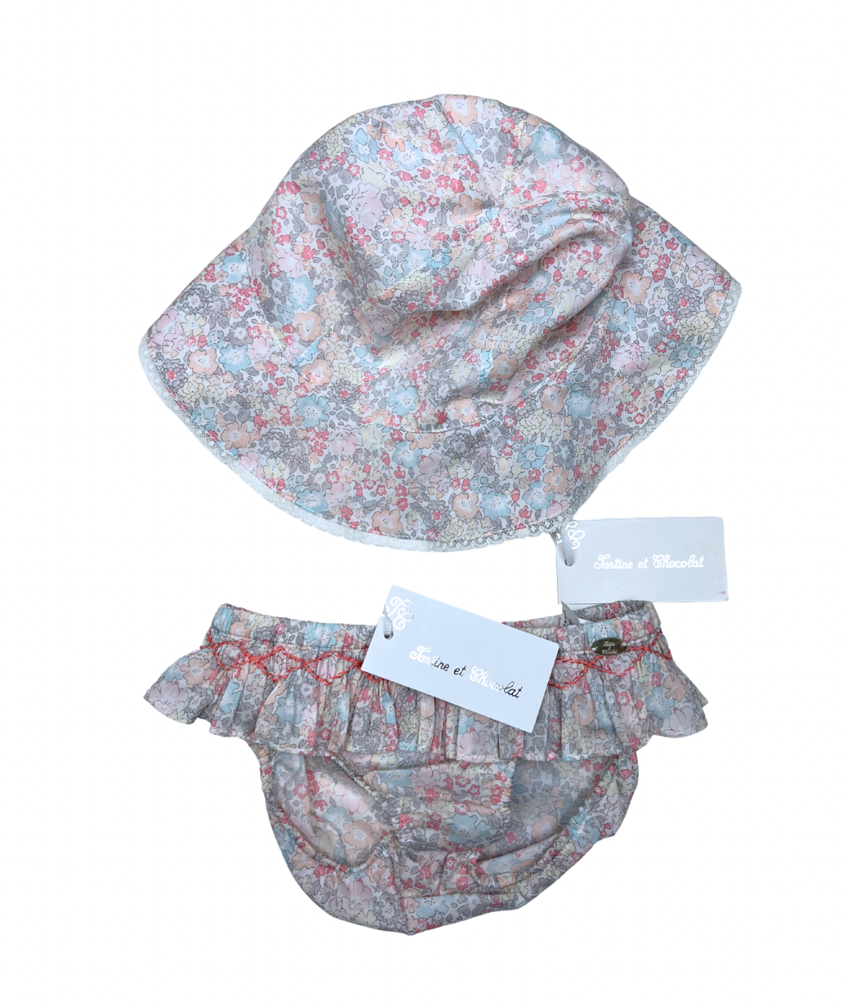 TARTINE & CHOCOLAT - Blassrosa Liberty-Set aus Bob und Pumphose - 2 Jahre