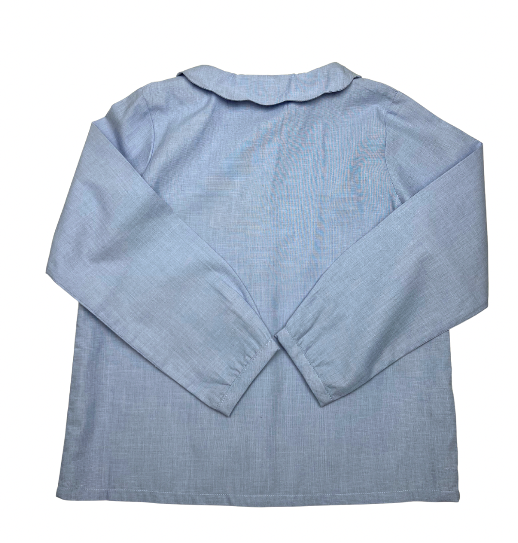 JACADI - Blue ruffled top - 5 years