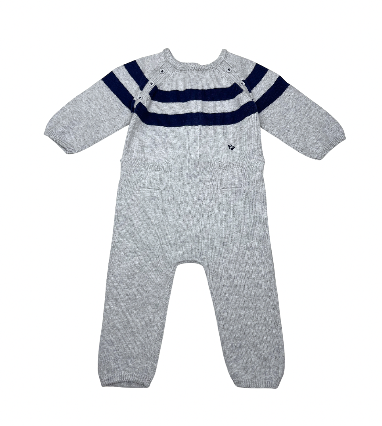 CYRILLUS - Combinaison grise et marine - 3 mois