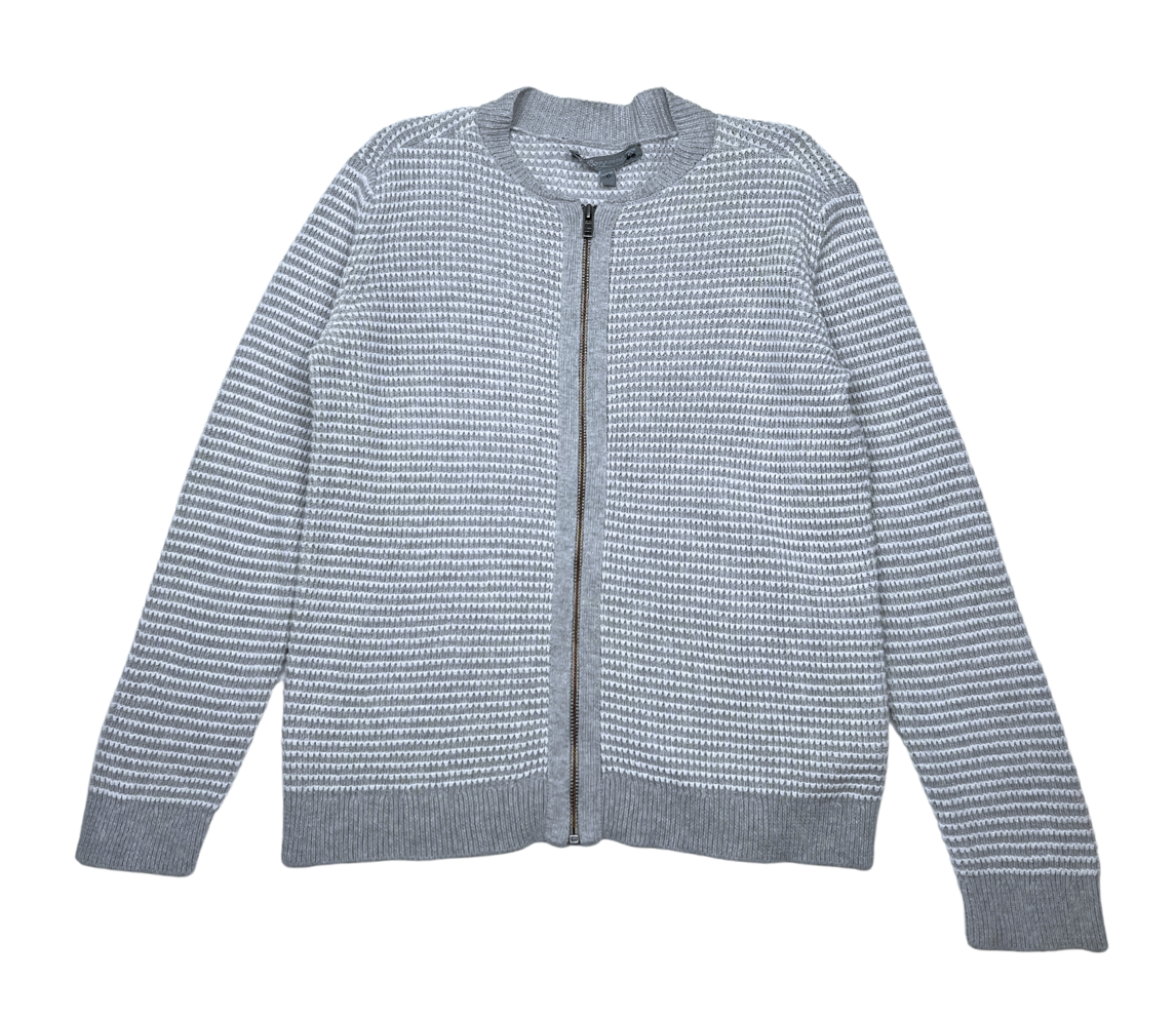 BONPOINT - Grey & white zip-up sweater - 6 years