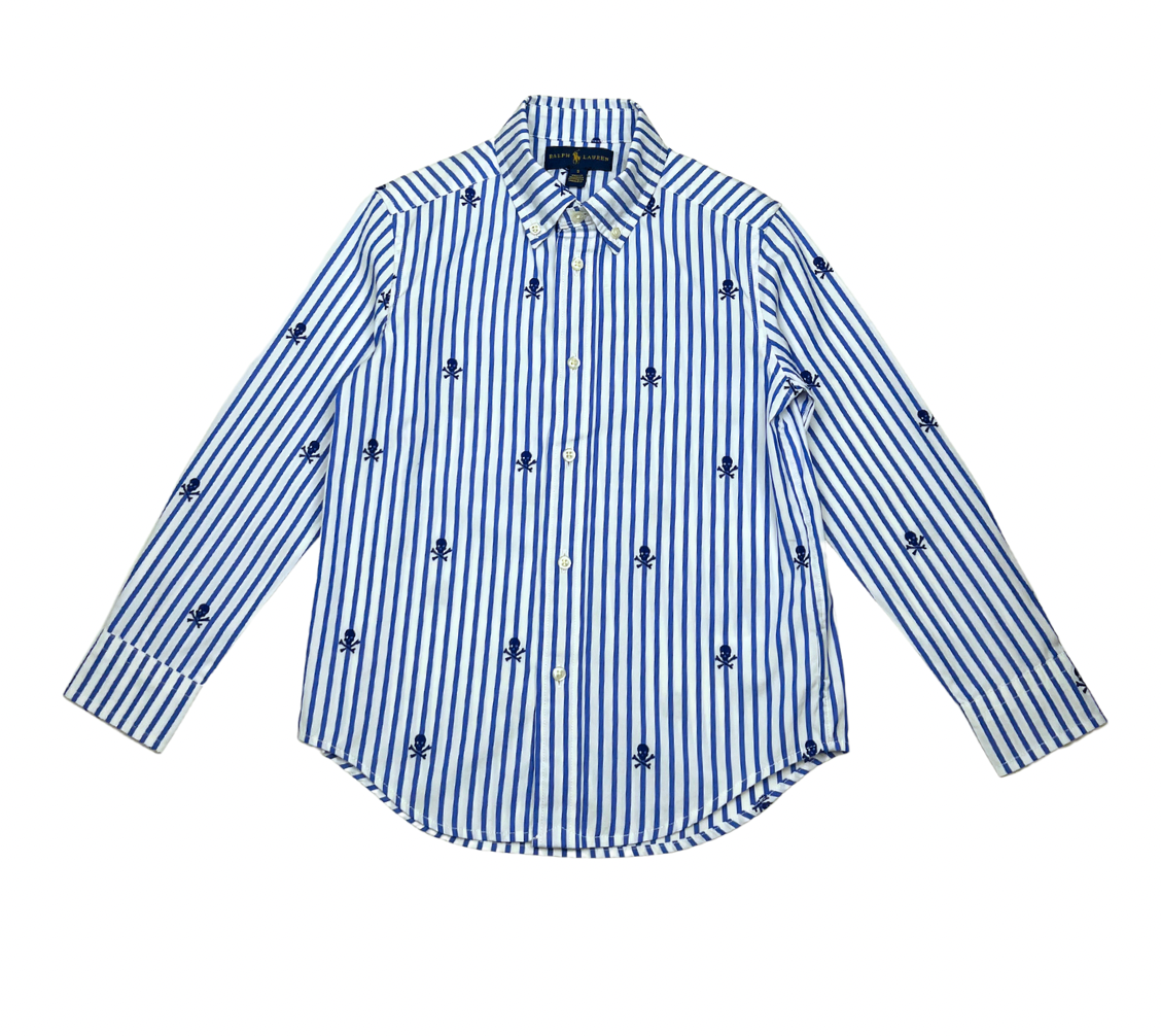 RALPH LAUREN - Chemise à rayures et têtes de morts - 5 ans