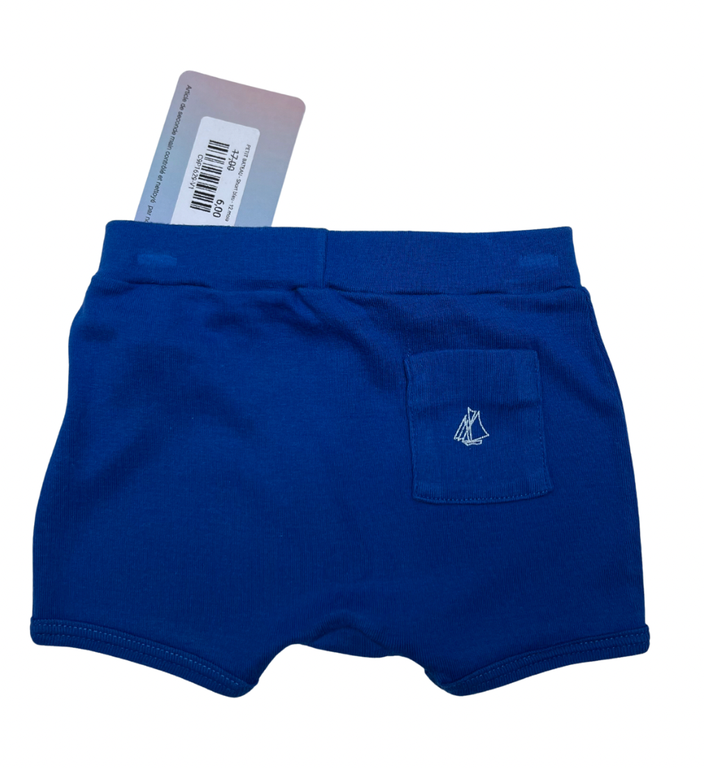 PETIT BATEAU - Short bleu - 12 mois