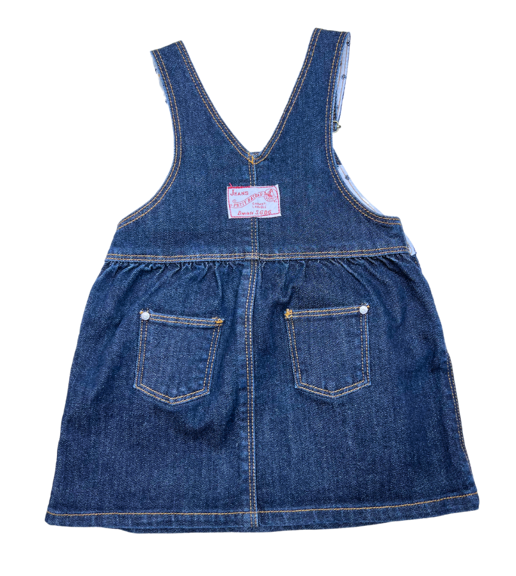 PETIT BATEAU - Raw denim dungaree dress - 18 months