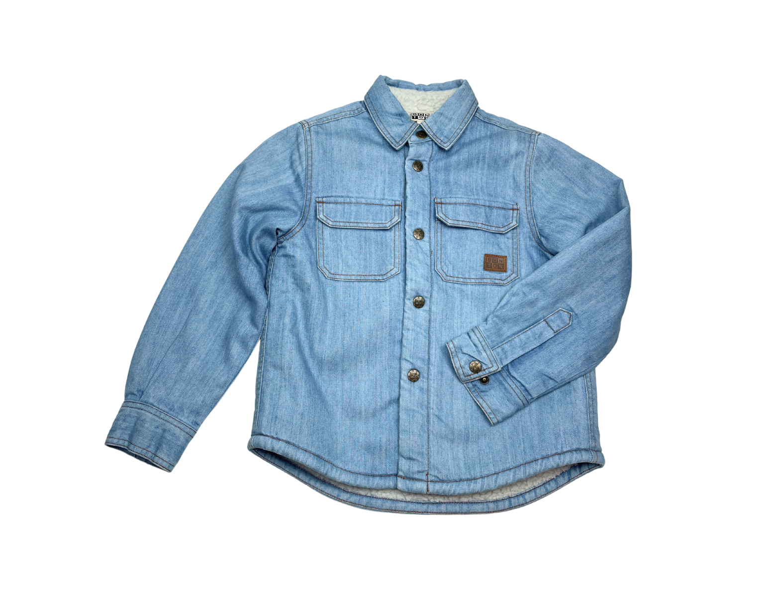 BONTON - Denim jacket with fleece lining - 4 years