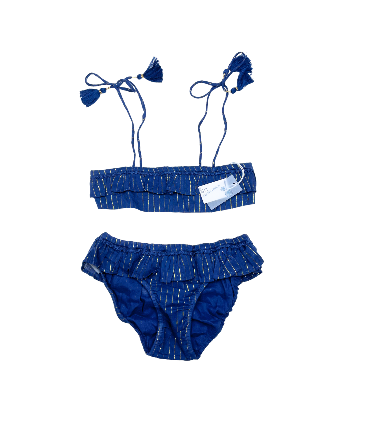 LISON PARIS - Blau-goldener Bikini-Badeanzug - 6 Jahre