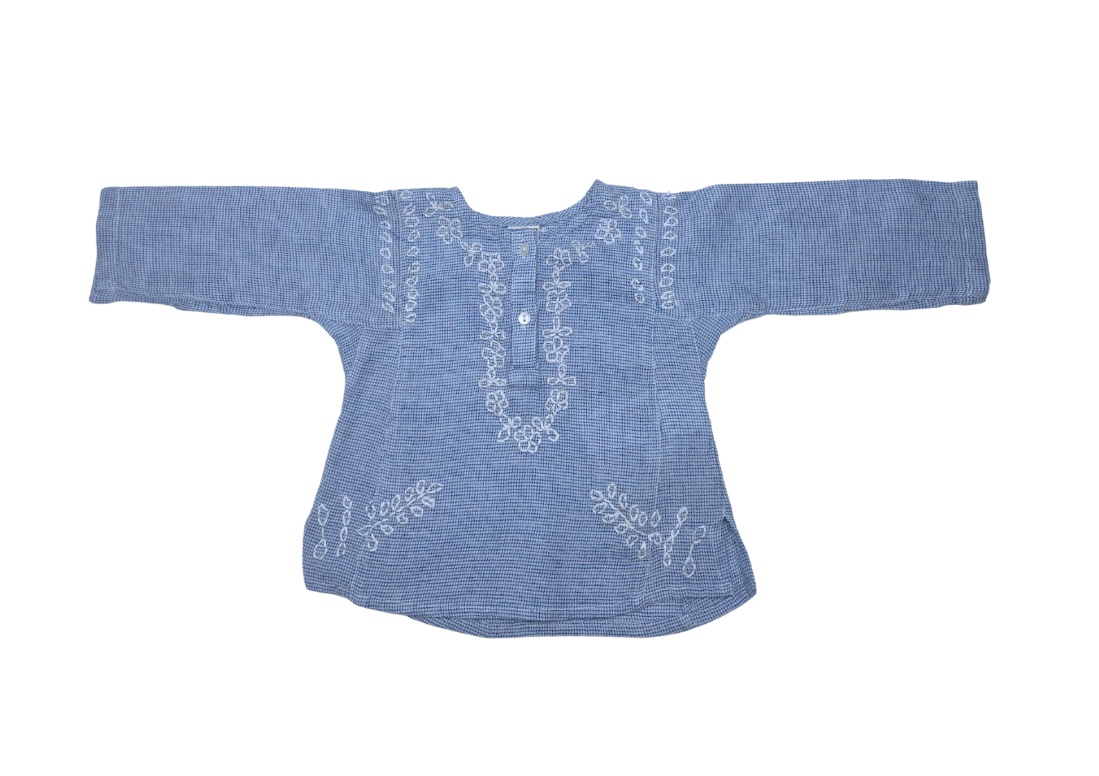 BONTON - Blouse bleu brodée - 18 mois