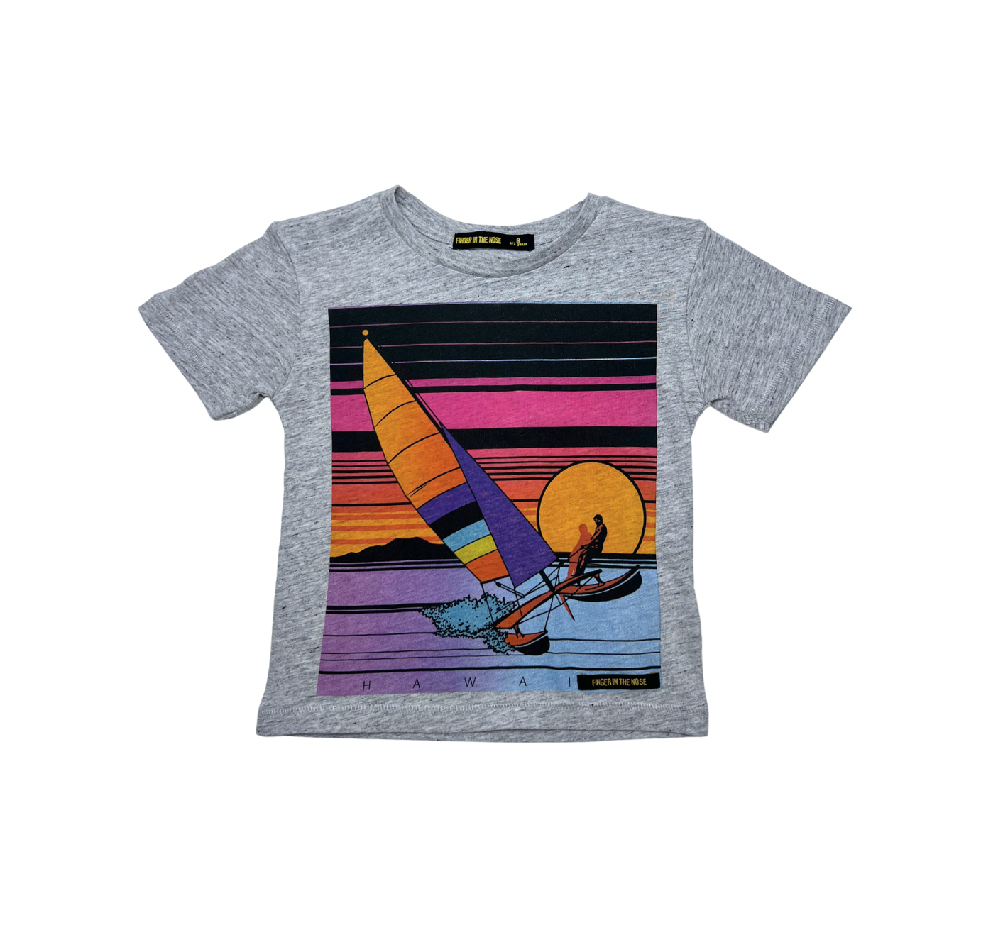 FINGER IN THE NOSE - Graues Hawaii-T-Shirt - 2/3 Jahre