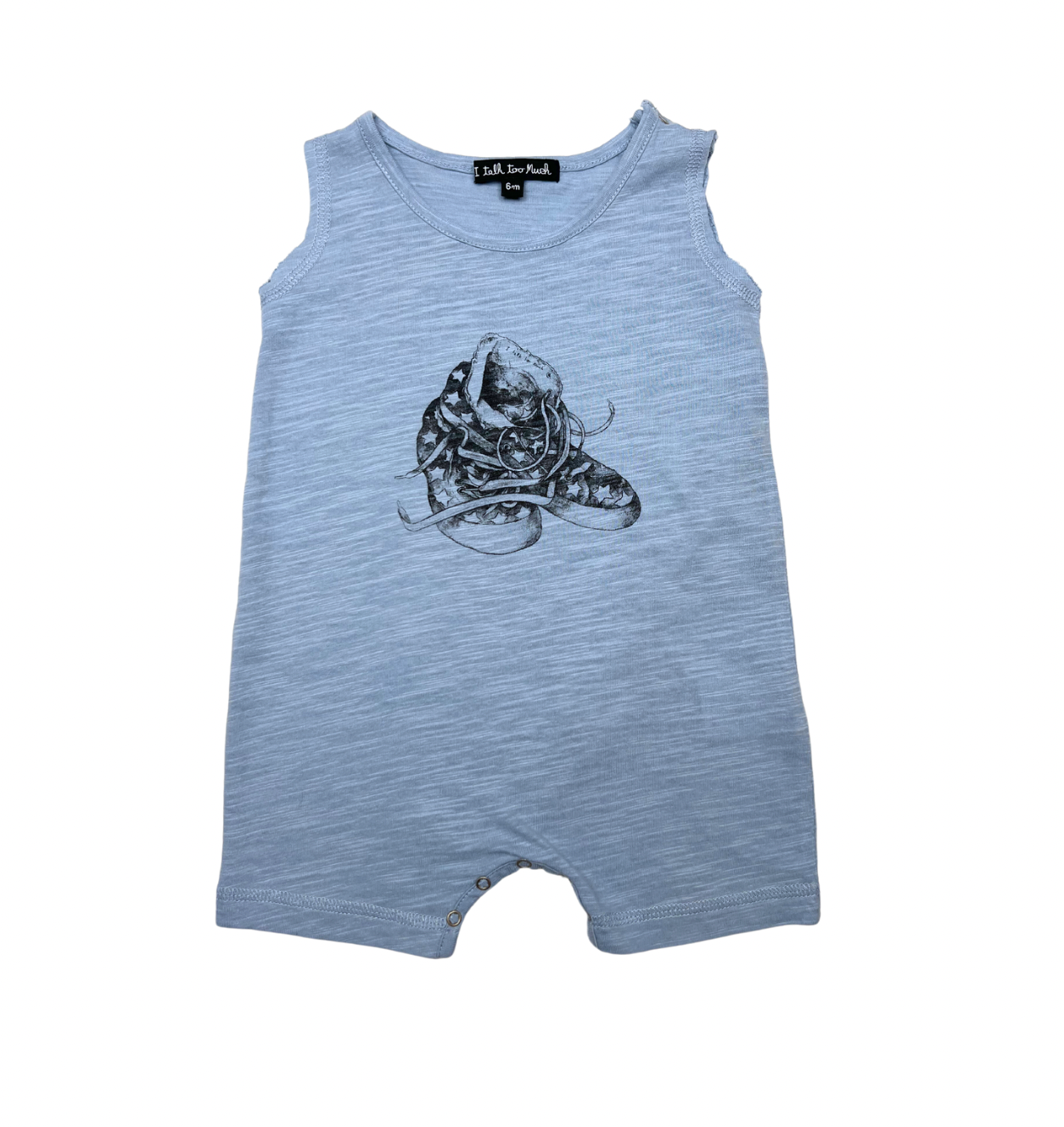 I TALK TO MUCH - Star-Basketball-Strampelanzug - 6 Monate