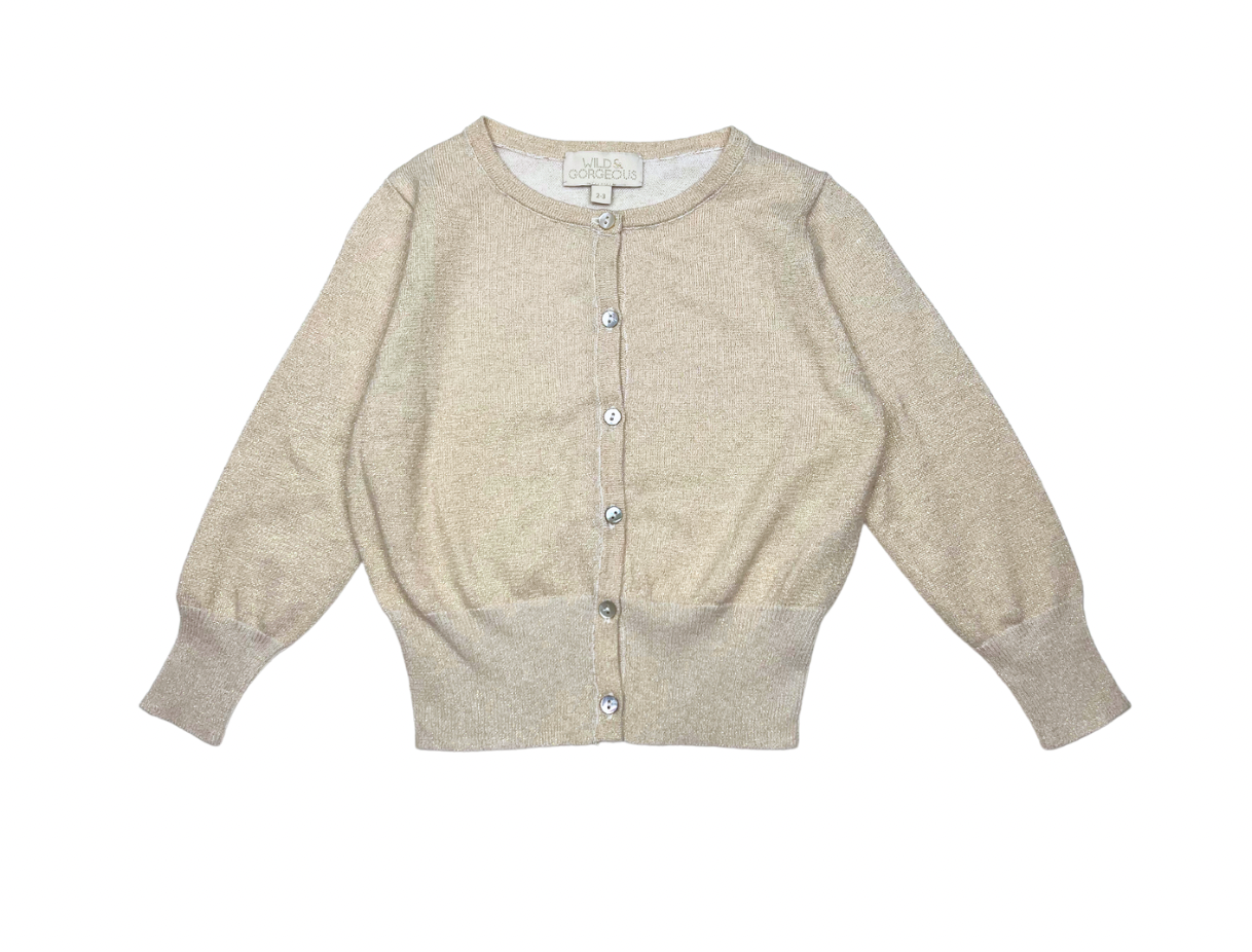 WILD & GORGEOUS - Cardigan beige à paillettes - 2/3 ans