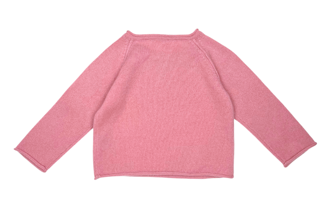 FRENCHY YUMMY - Pull en cachemire rose avec swarovski "kisses" - 6 mois