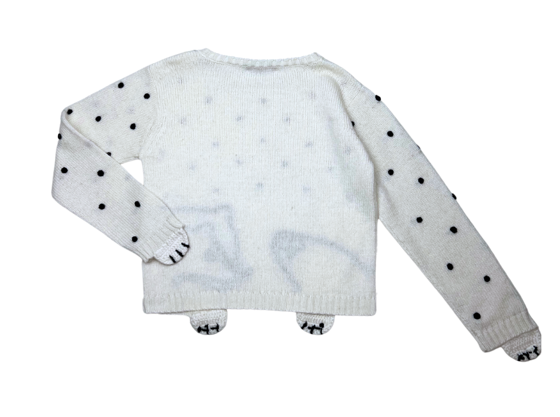 EMILE & IDA - Pull écru à pois motif renard - 2 ans