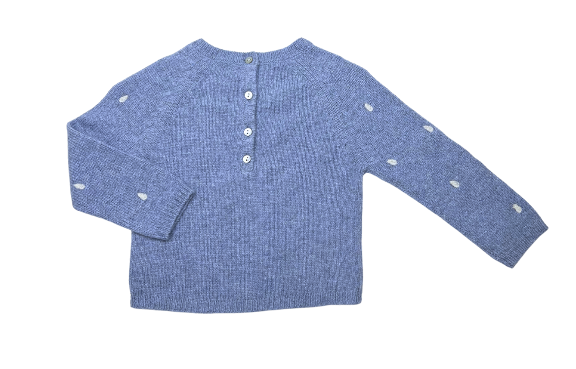 EMILE & IDA - Pull en laine douce bleu - 12 mois