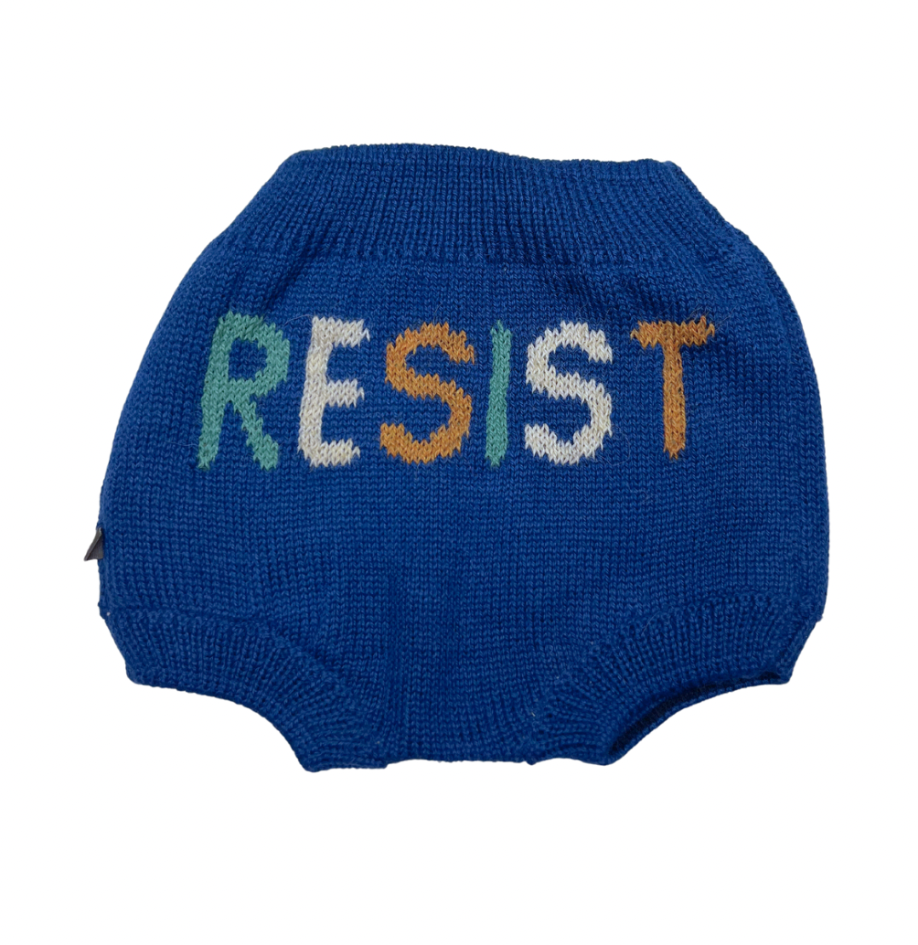 OEUF NYC - Pumphose aus Babyalpakawolle "Resist" Blau - 6/12 Monate