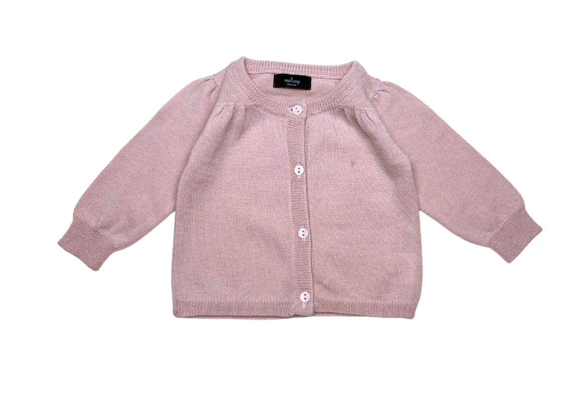 MALOUP - Cardigan rose en laine - 3 mois