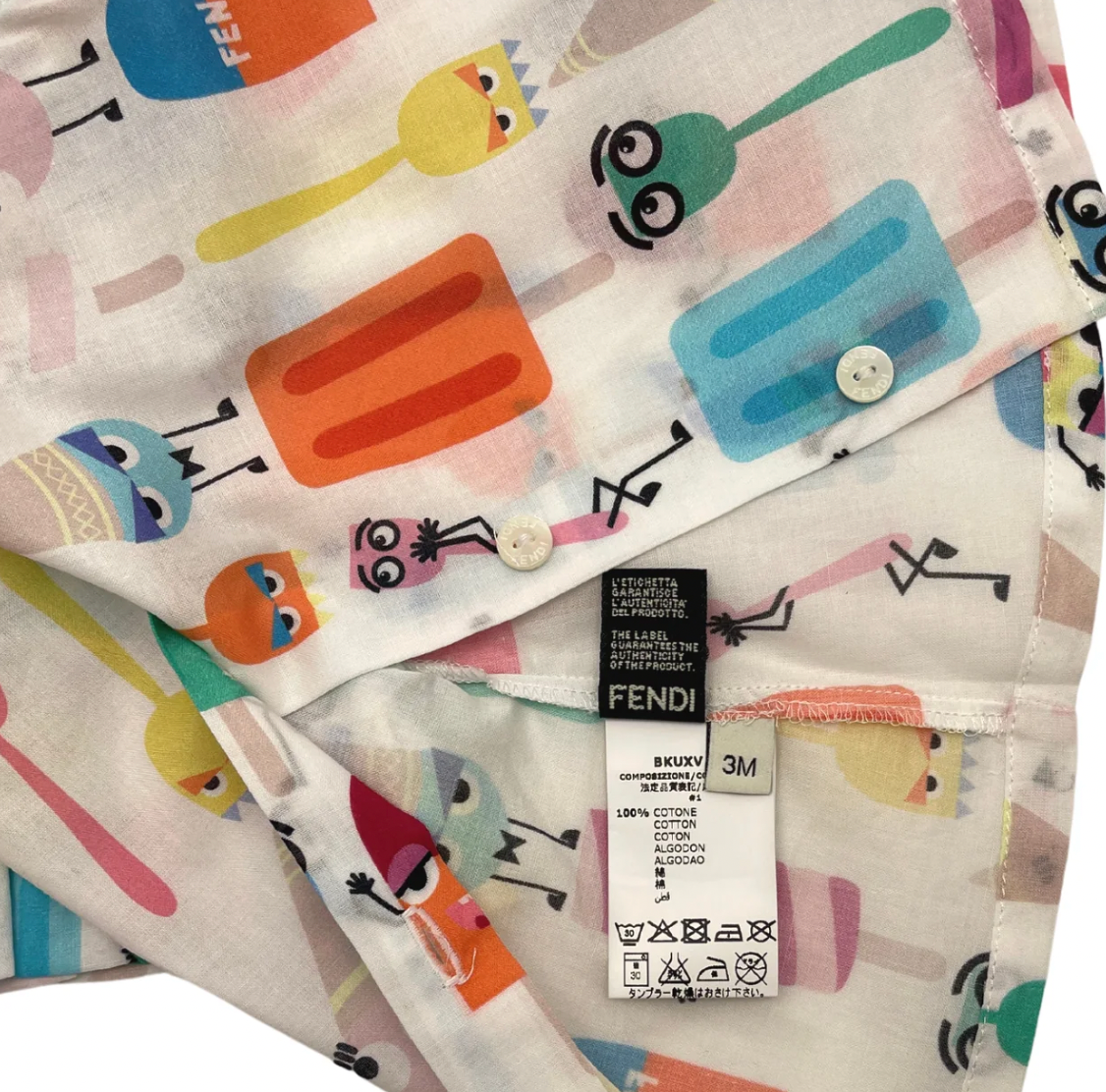 FENDI - Ensemble top & jupe imprimé glaces, sucettes et monster eyes - 3 mois