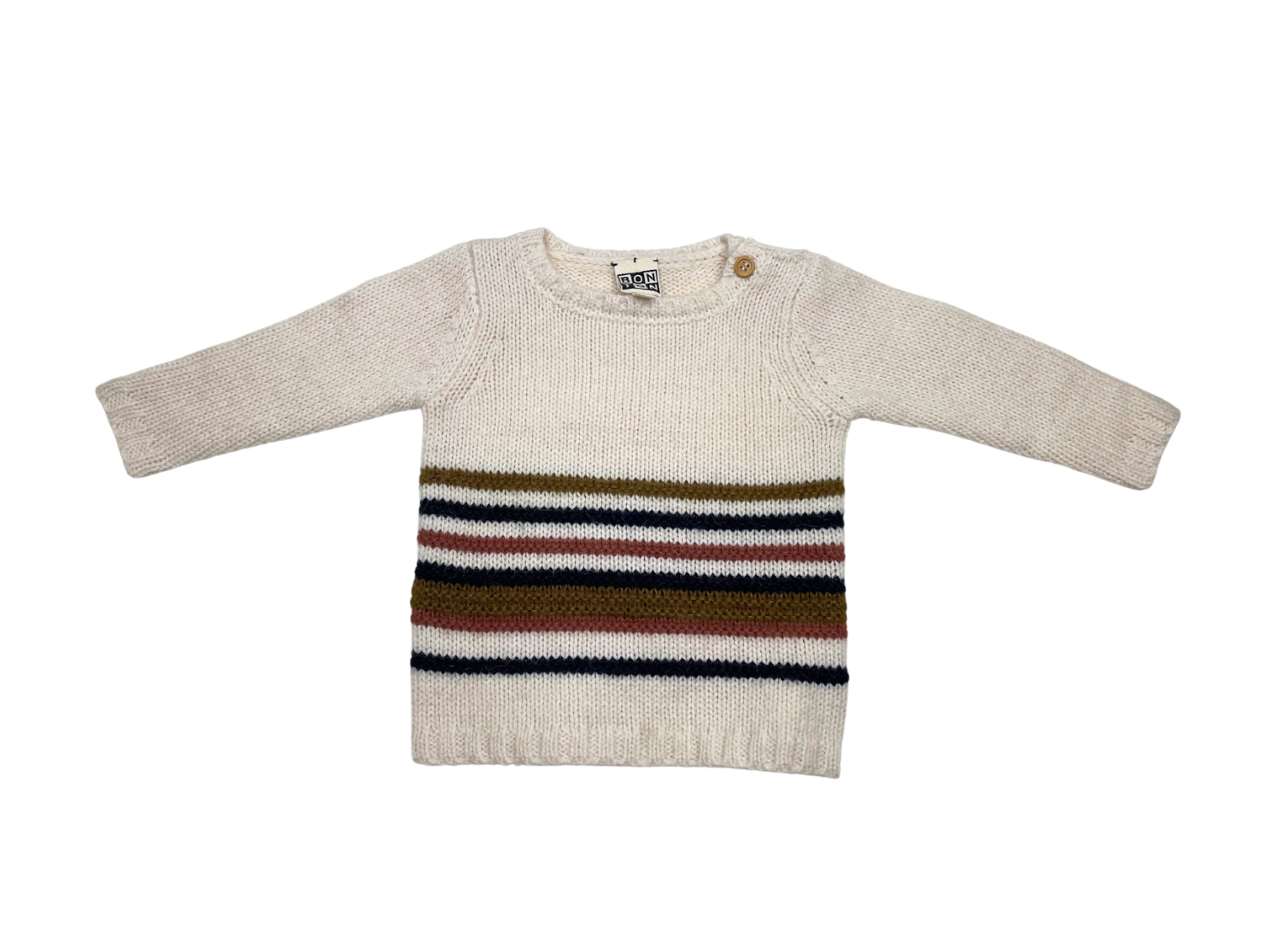 BONTON - Pull beige à rayures - 12 mois