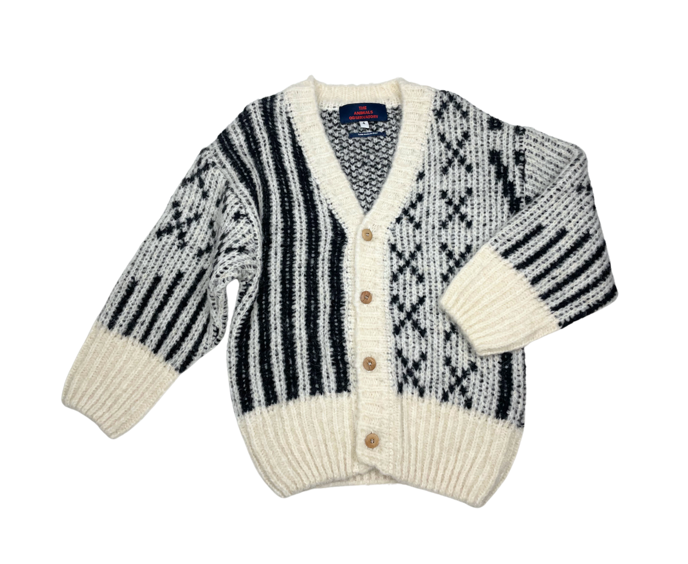 THE ANIMALS OBSERVATORY - Cardigan blanc et noir - 4 ans