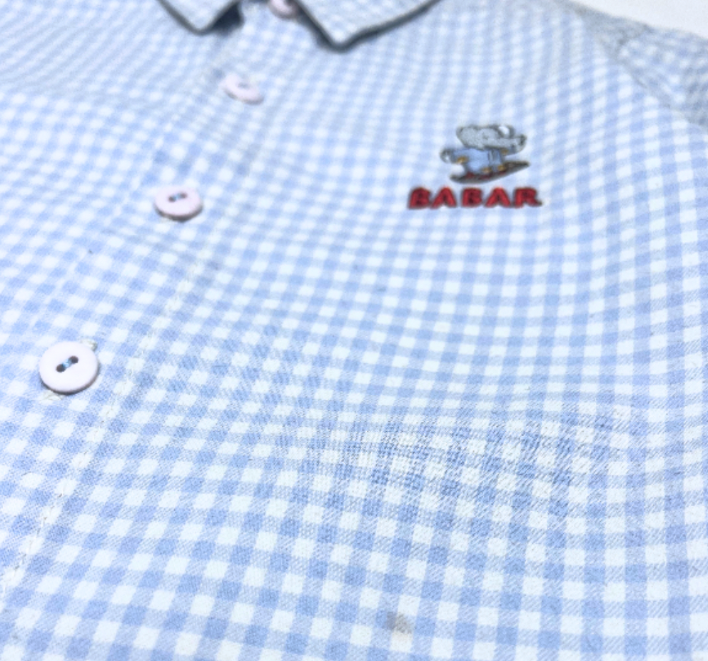 VINTAGE - Babar Blaues Hemd - 18 Monate