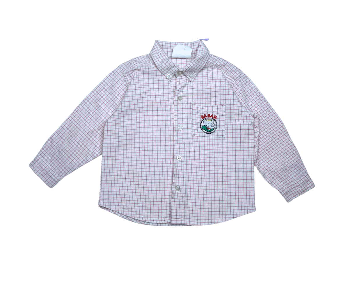 VINTAGE - Babar rotes Gingham-Hemd - 18 Monate