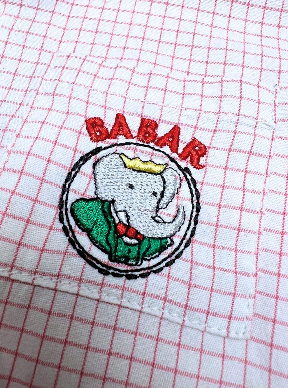 VINTAGE - Babar rotes Gingham-Hemd - 18 Monate