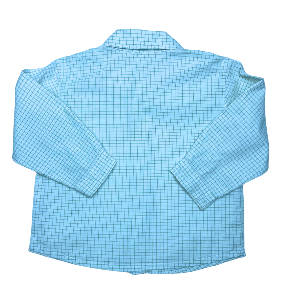 VINTAGE - Babar chemise vichy verte - 18 mois