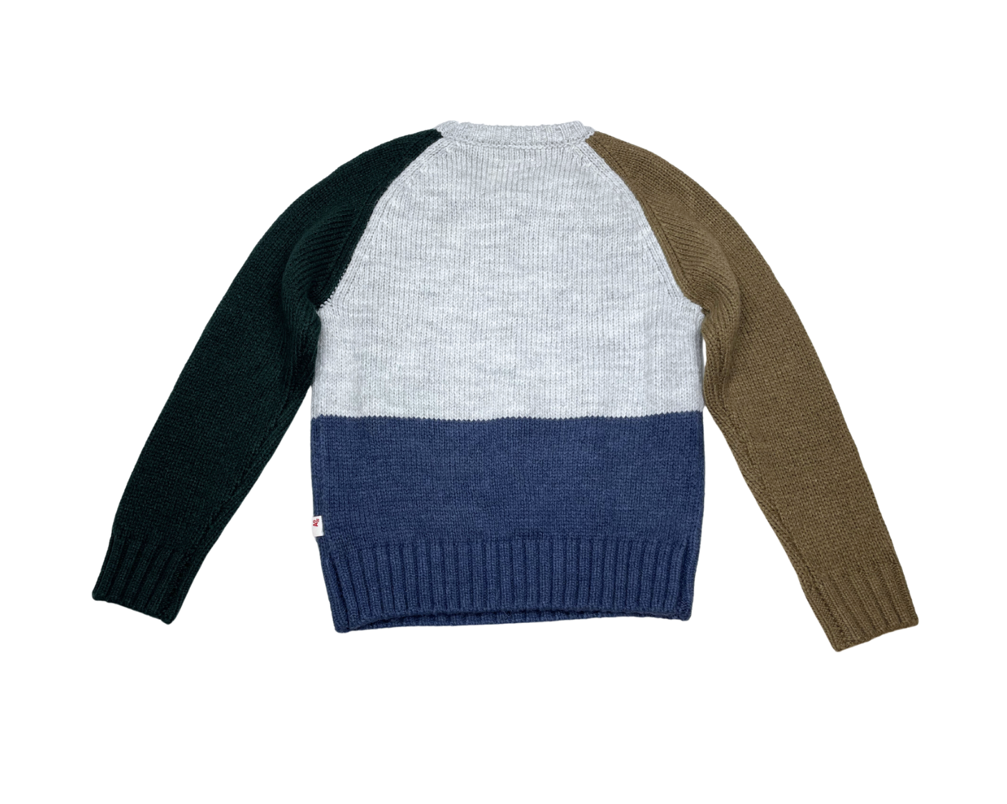 AO76 - Pull gris, vert, marron et bleu - 8 ans
