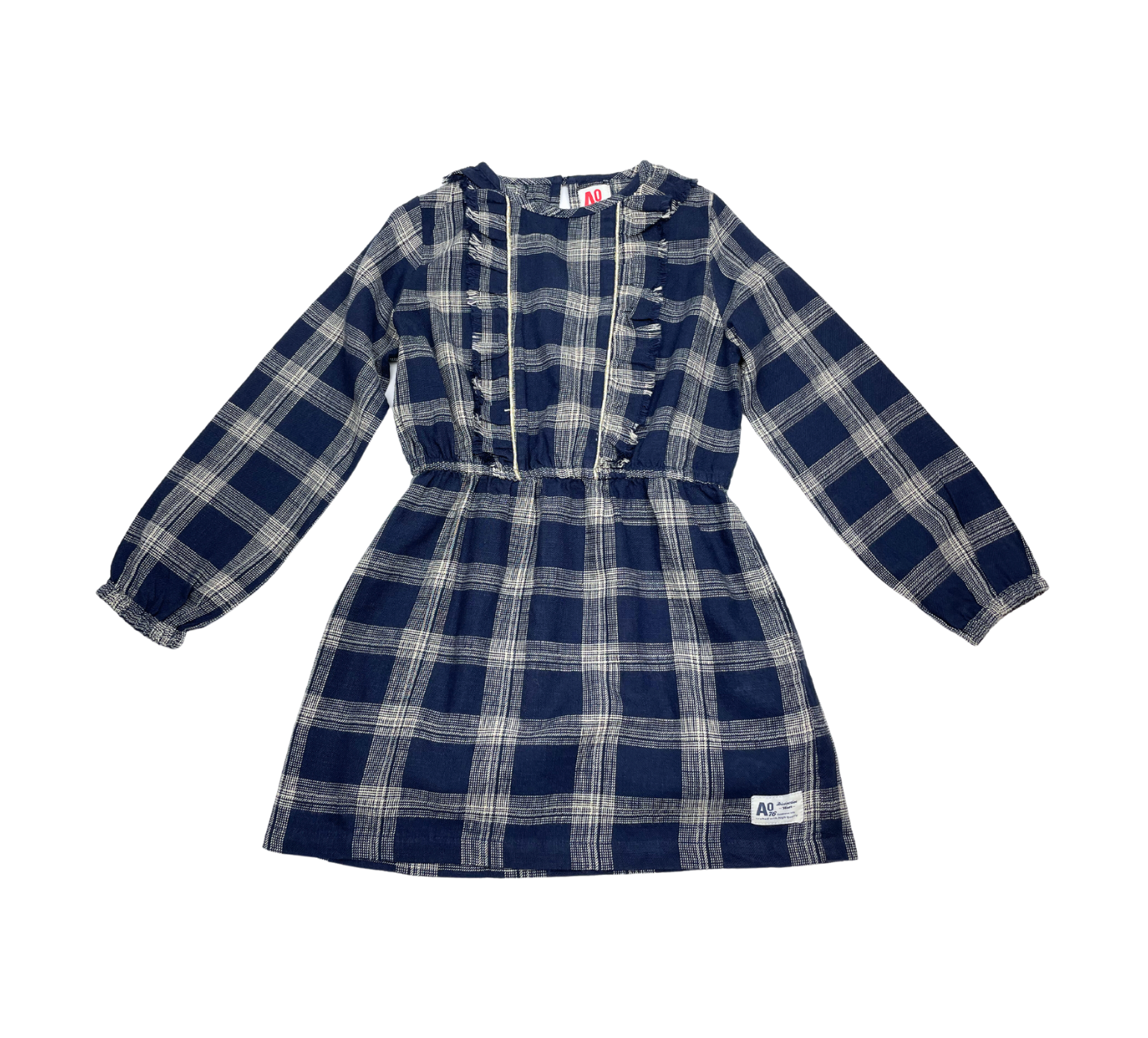 AO76 - Robe bleue marine à carreaux - 6 ans