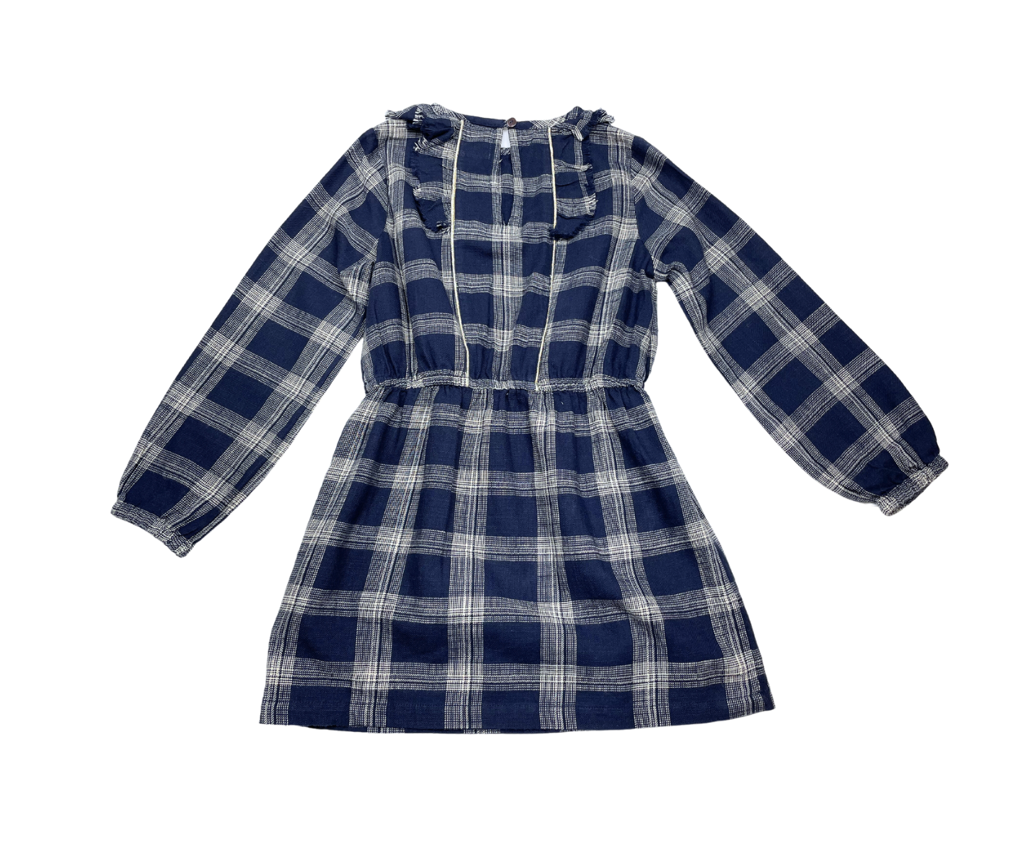 AO76 - Robe bleue marine à carreaux - 6 ans