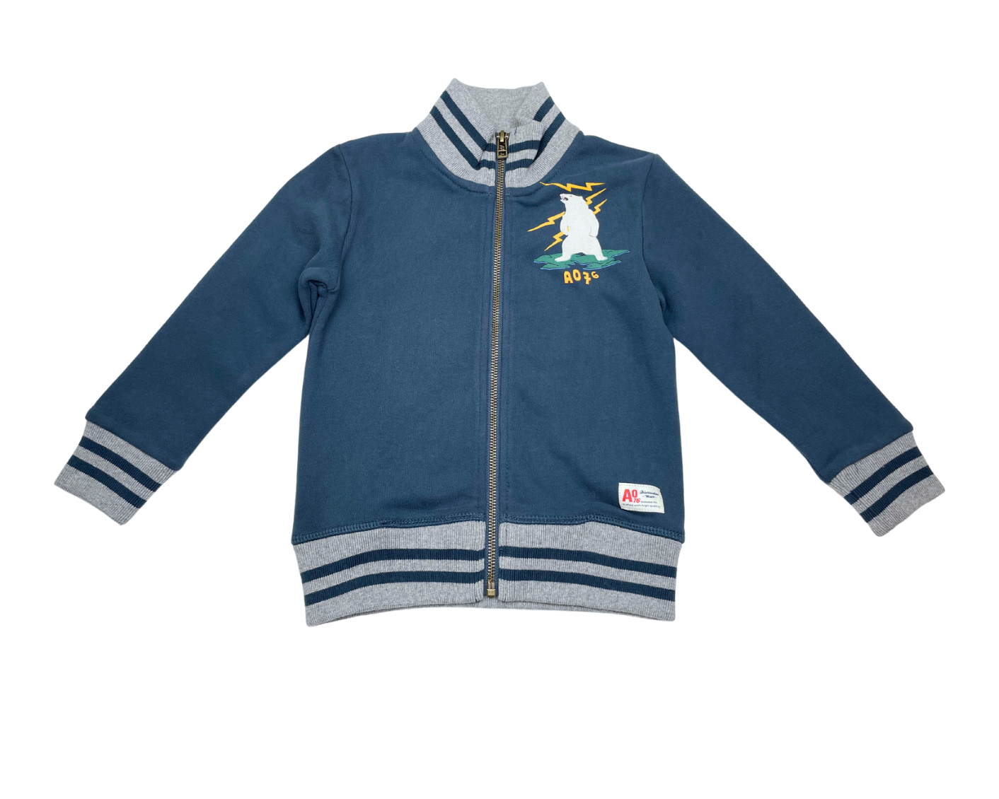 AO76 - Gilet bleu avec ours - 4 ans