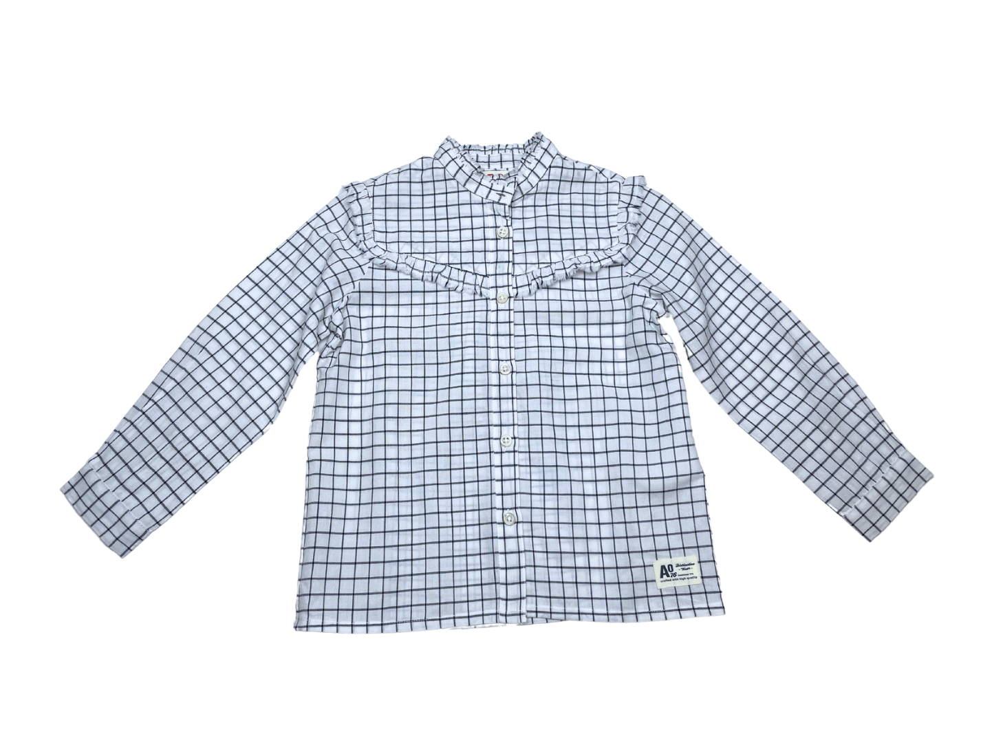 AO76 - Chemise blanche à carreaux - 4 ans