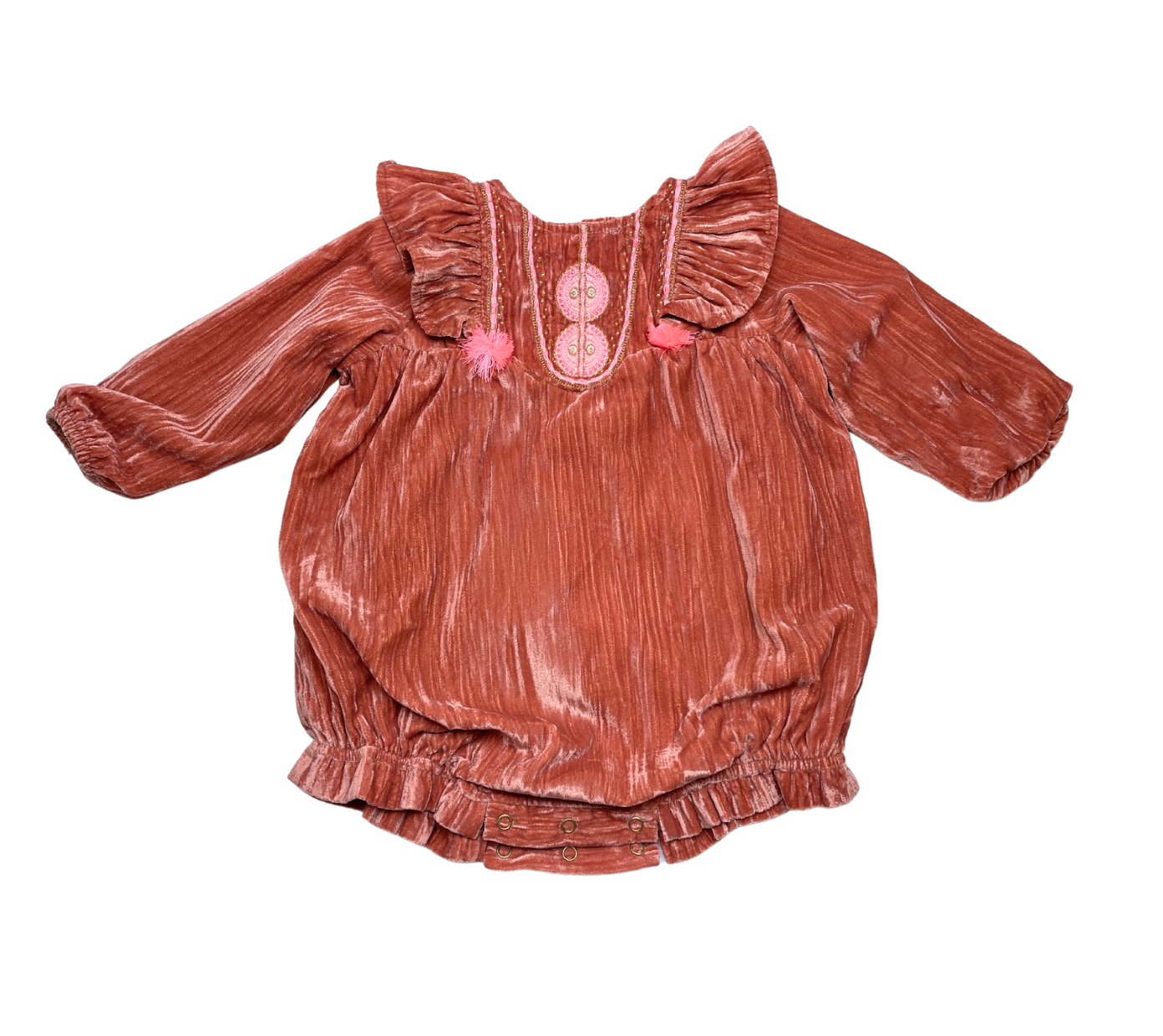 LOUISE MISHA - Barboteuse en velours rose - 12 mois