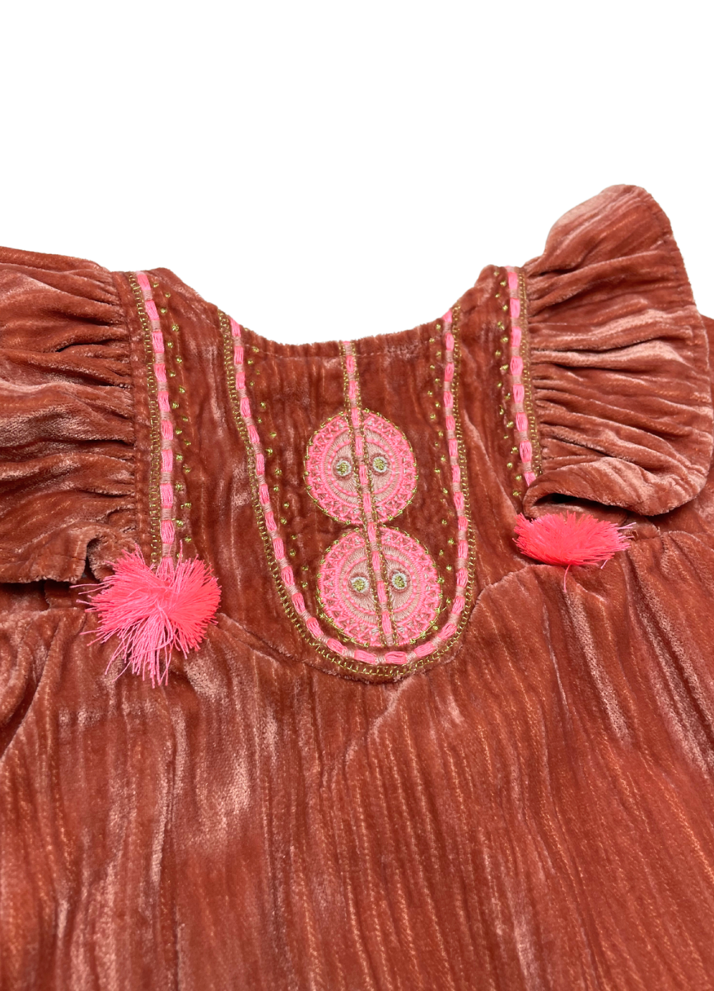 LOUISE MISHA - Barboteuse en velours rose - 12 mois