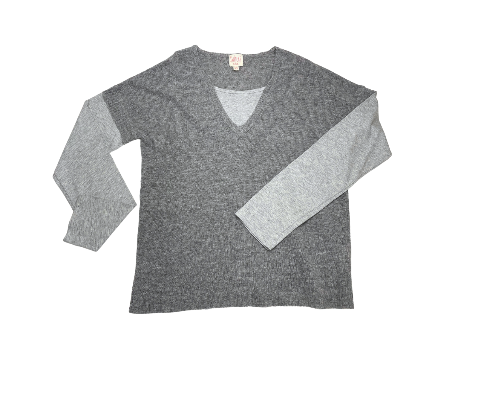 SWILDENS - Pull fin gris en laine - 12 ans