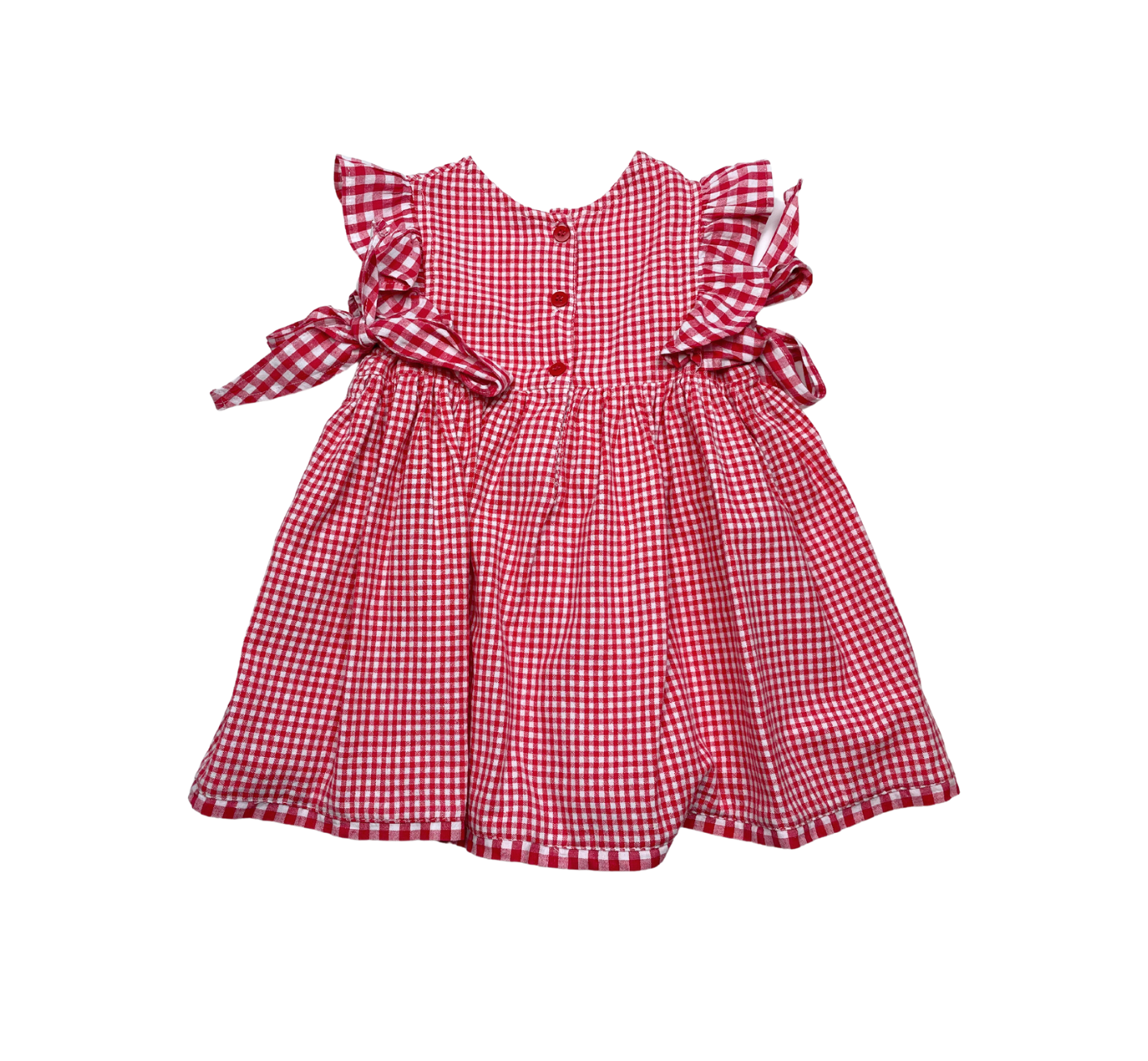 VINTAGE - Red gingham dress with cherries - 6 months