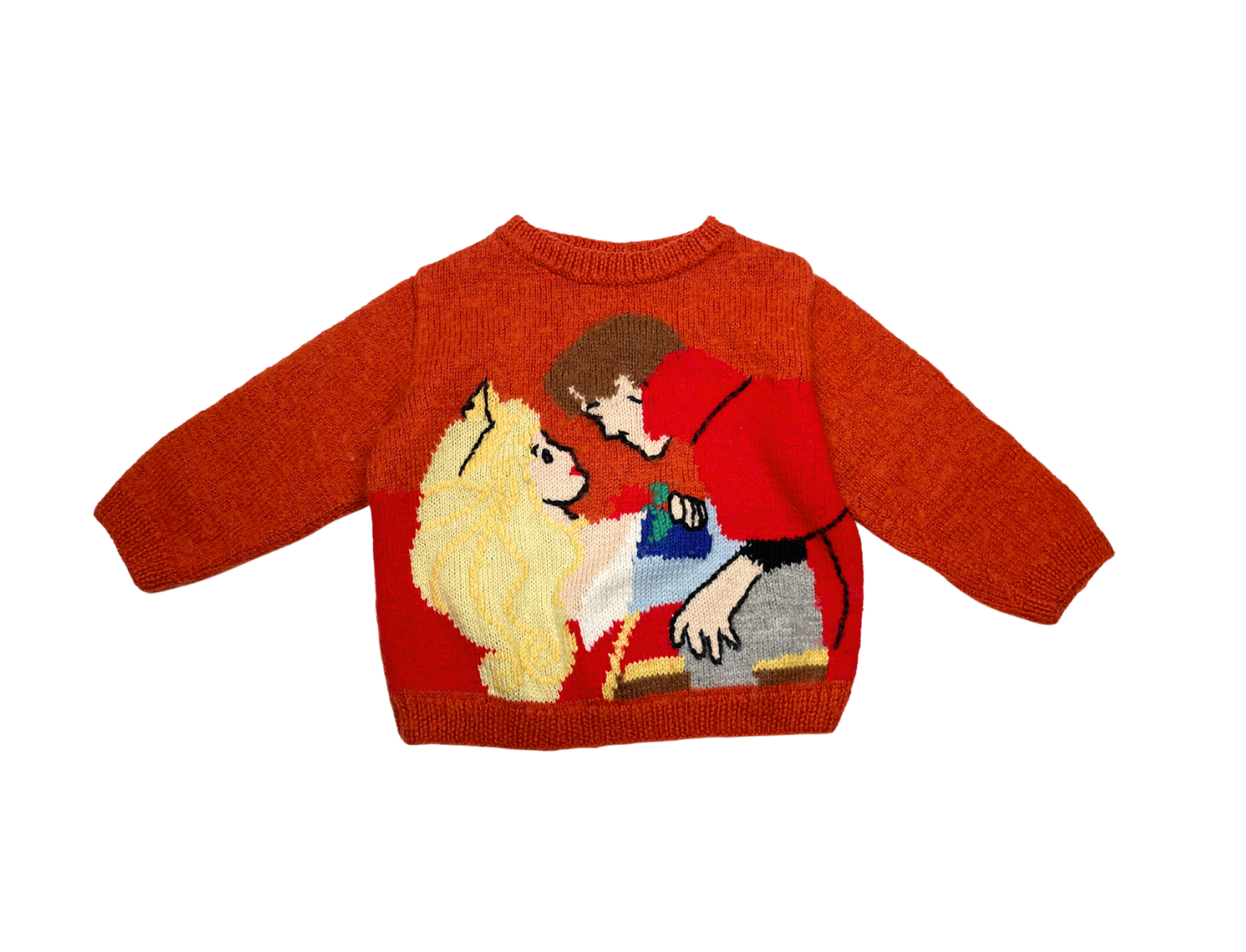 VINTAGE - Pull orange Belle au bois dormant - 3 ans