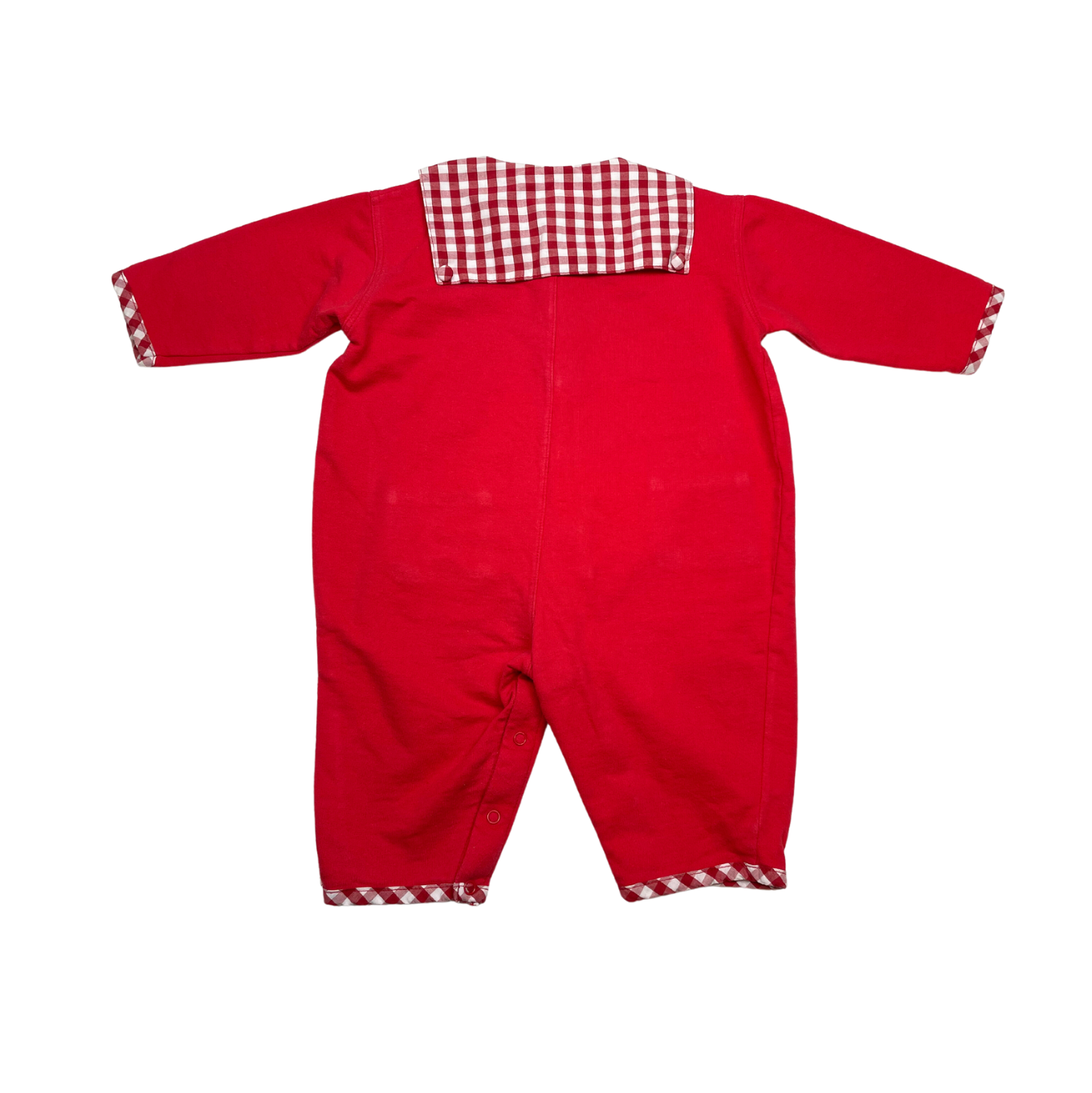 VINTAGE - Red jumpsuit "little budding gardeners" - 12 months