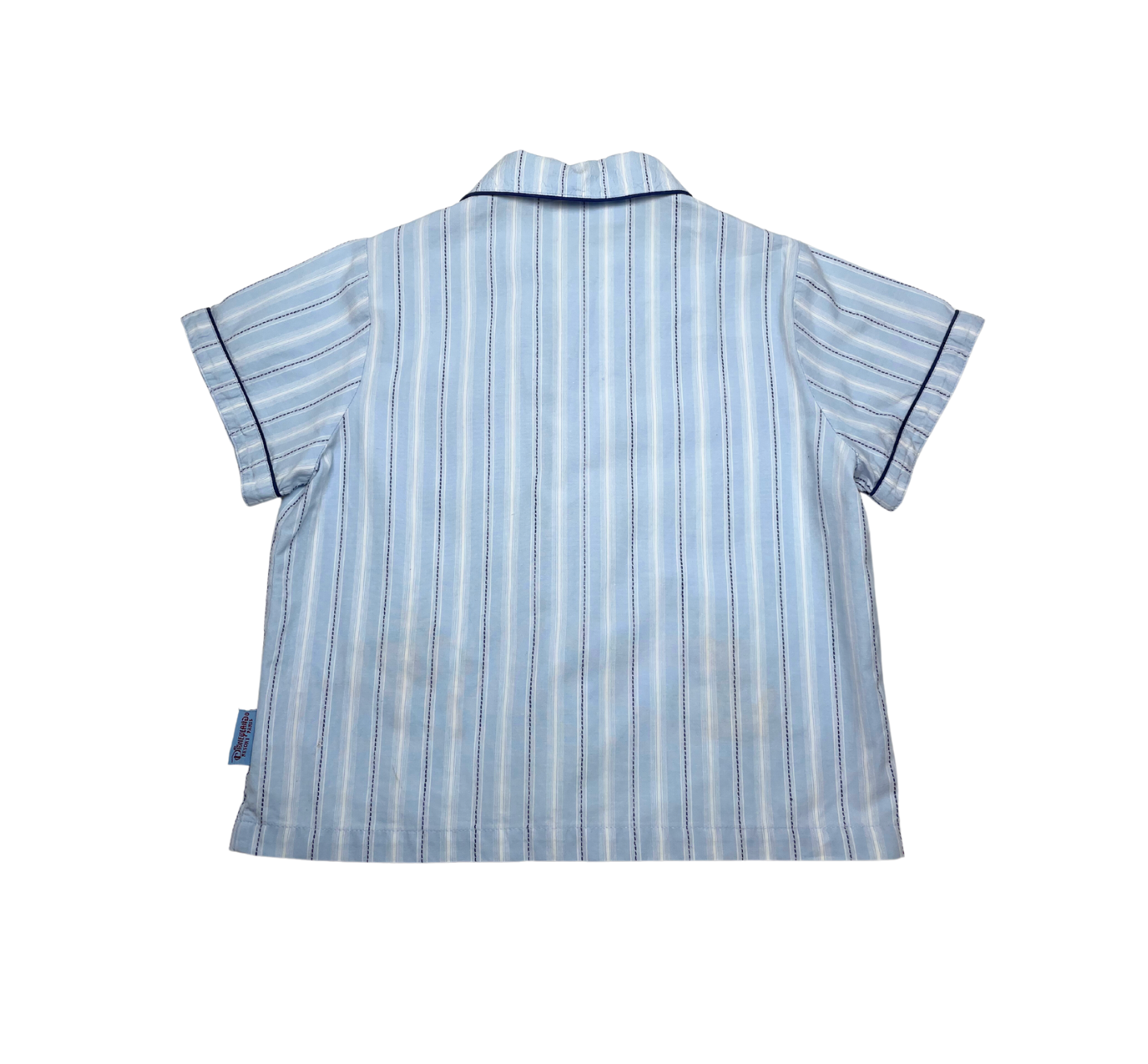 VINTAGE - Blue Mickey and Pluto striped shirt - 6 years