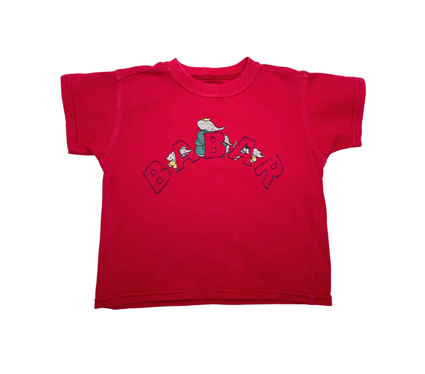 VINTAGE - Babar rotes T-Shirt - 18 Monate