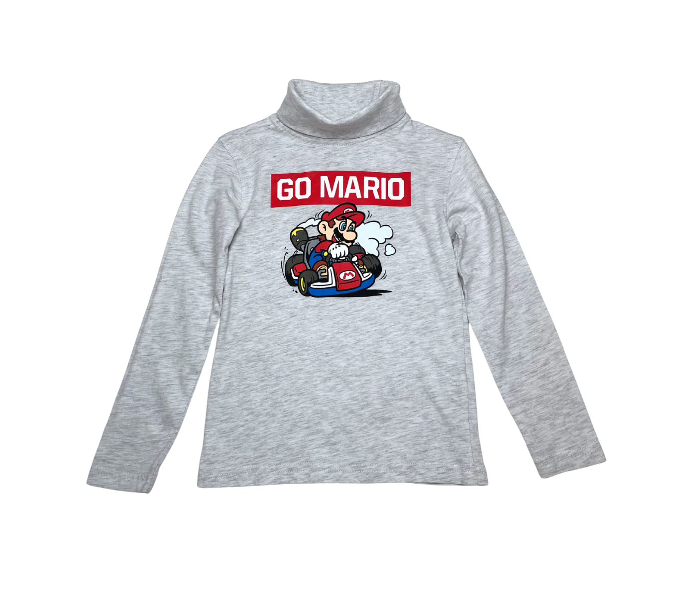 VINTAGE - Grey "go mario" turtleneck - 5 years