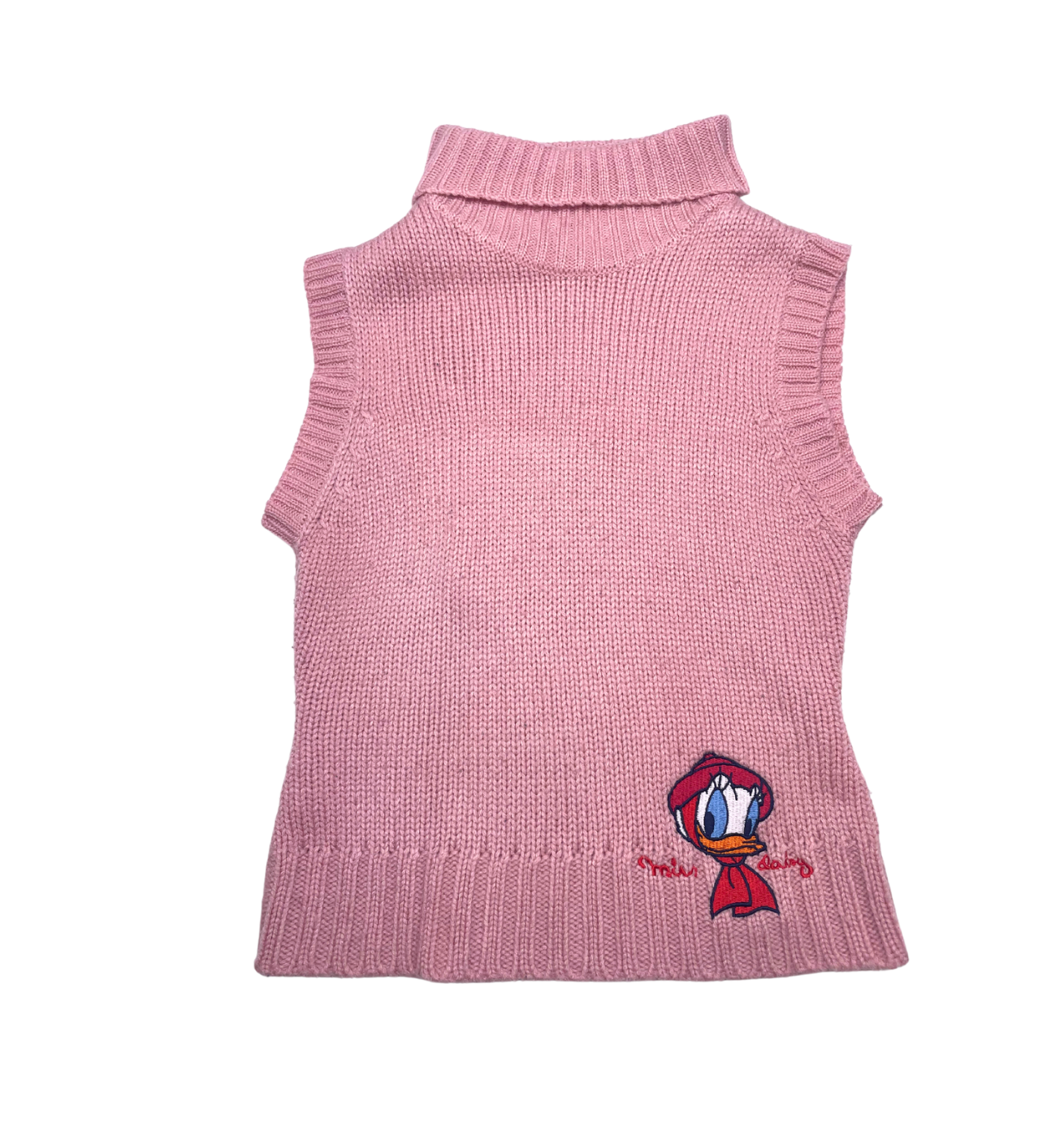 VINTAGE - Daisy pink sleeveless sweater - 6 years