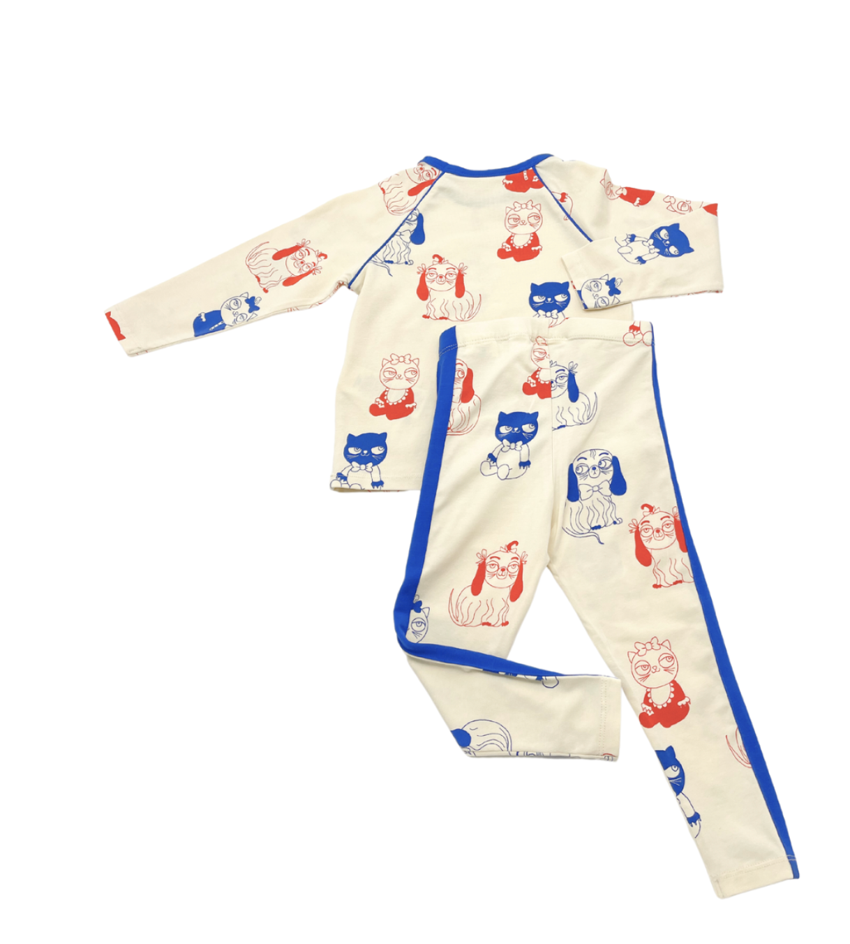 MINI RODINI - Pyjama beige chat et chien - 12/18 mois