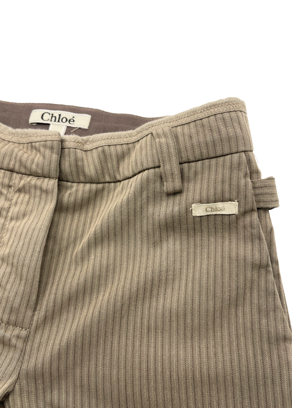 CHLOÉ - Pantalon marron à rayures - 4 ans