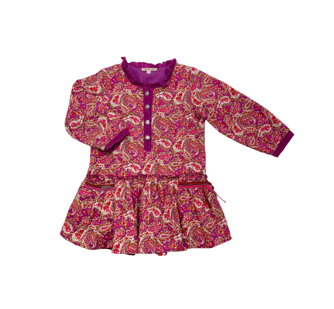 KENZO - Robe fuchsia à fleurs - 8 ans