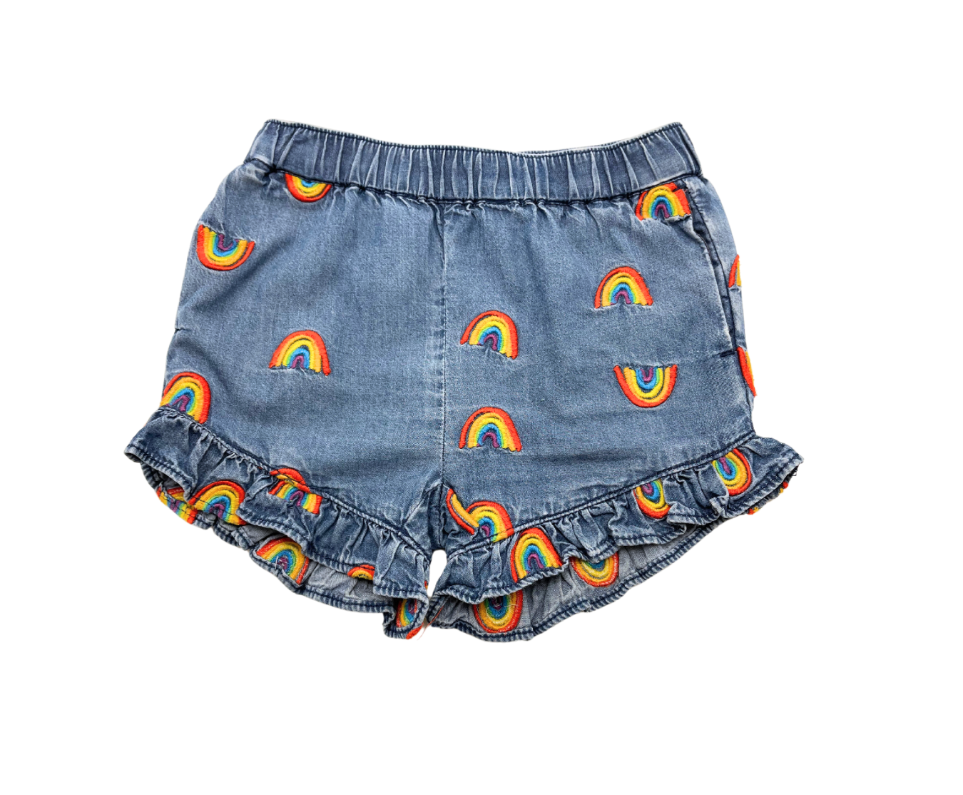 STELLA MCCARTNEY - Jeansshorts mit Regenbogen - 6 Monate