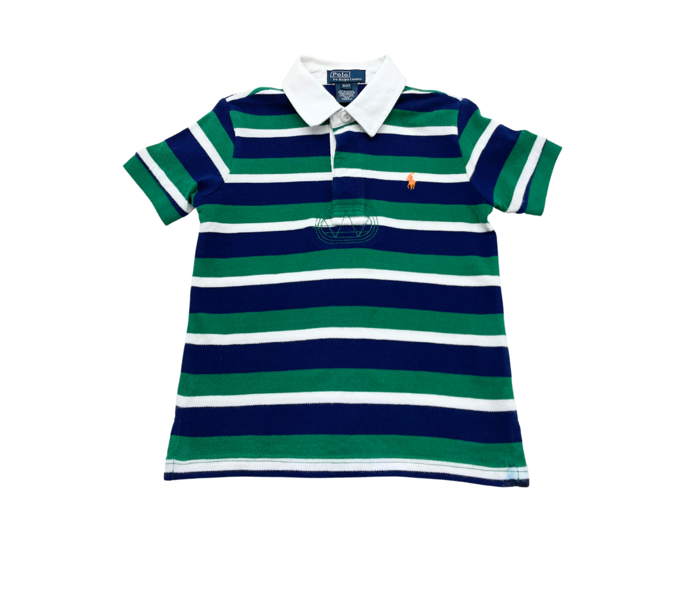 RALPH LAUREN - Polo vert et bleu - 3 ans