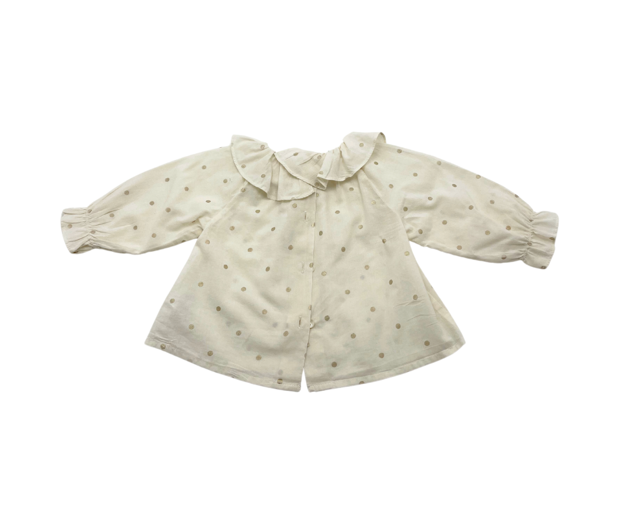 LOUIS LOUISE - Weiße Bluse mit goldenen Punkten - 6 Monate